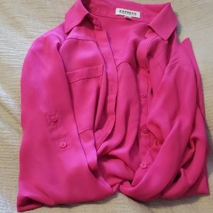 Express Hot Pink Portofino Blouse XS